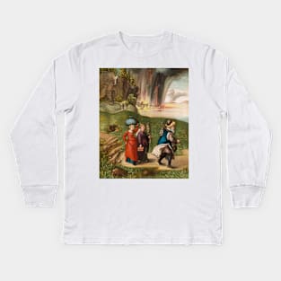 Lot and His Daughters by Albrecht Durer Kids Long Sleeve T-Shirt